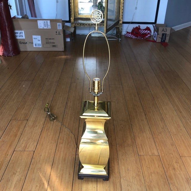 Vintage Brass Chinoiserie Asian Ginger Lamp For Sale - Image 9 of 9