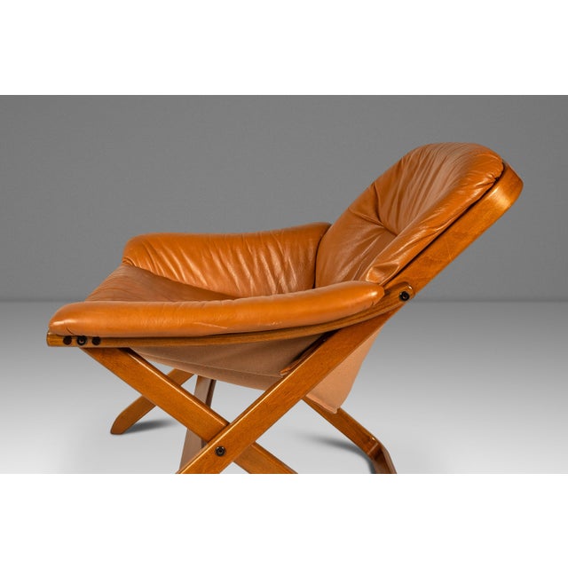Scandinavian Modern Leather and Beech Wood Armchair / Lounge Chair by Göte Möbler, Sweden, C. 1970's For Sale - Image 11 of 18