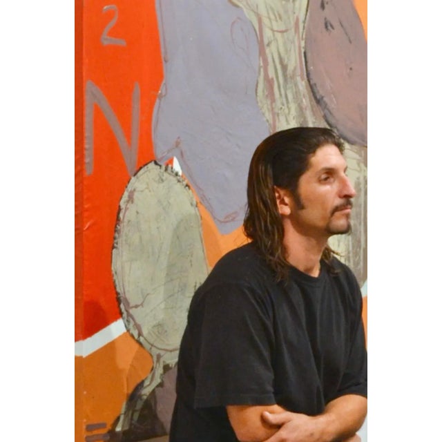 Large Unframed Abstract Painting by Christopher Shoemaker (64” High) For Sale - Image 6 of 6