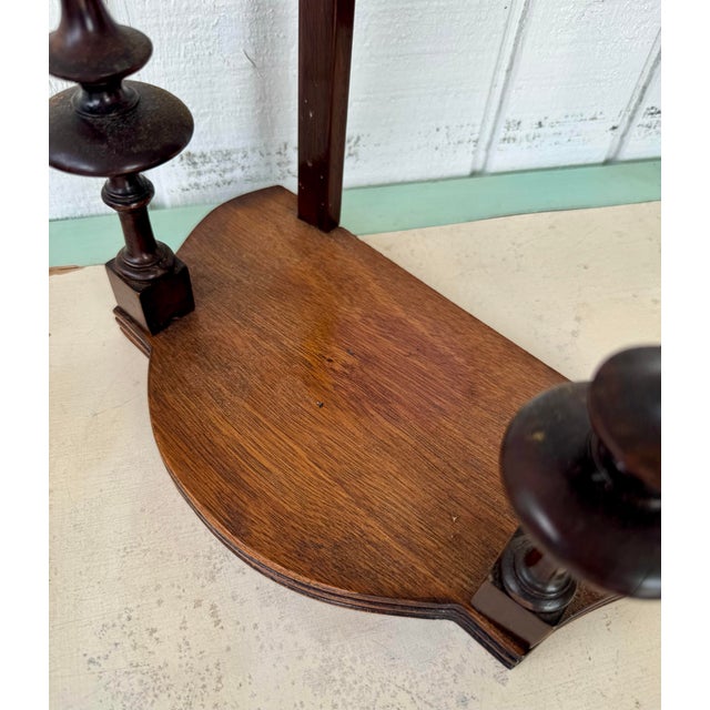 Fine Pair Turned Antique 21 1/2” Mahogany Wall Shelves For Sale In West Palm - Image 6 of 7