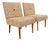 Pair of Hungarian Mid-Century Slipper Chairs by Kocséri MGTSZ | Original Swirl Pattern Fabric | Tapered Legs | 1970s For Sale