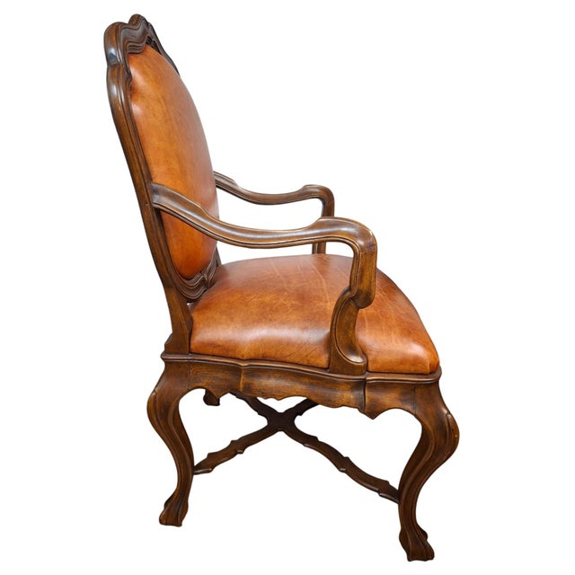 Set of 8 Large Venetian Style Walnut Armchairs by Therien Studio Workshops For Sale - Image 10 of 12