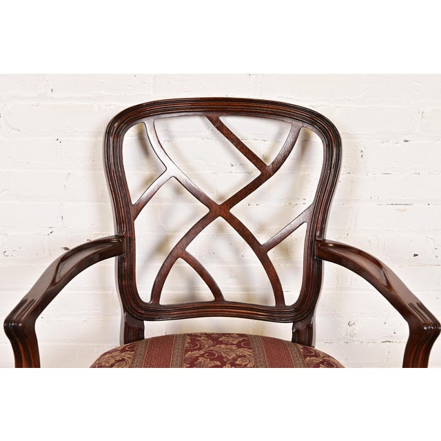 Kindel Furniture Federal Carved Mahogany Arm Chairs, Pair For Sale In South Bend - Image 6 of 11