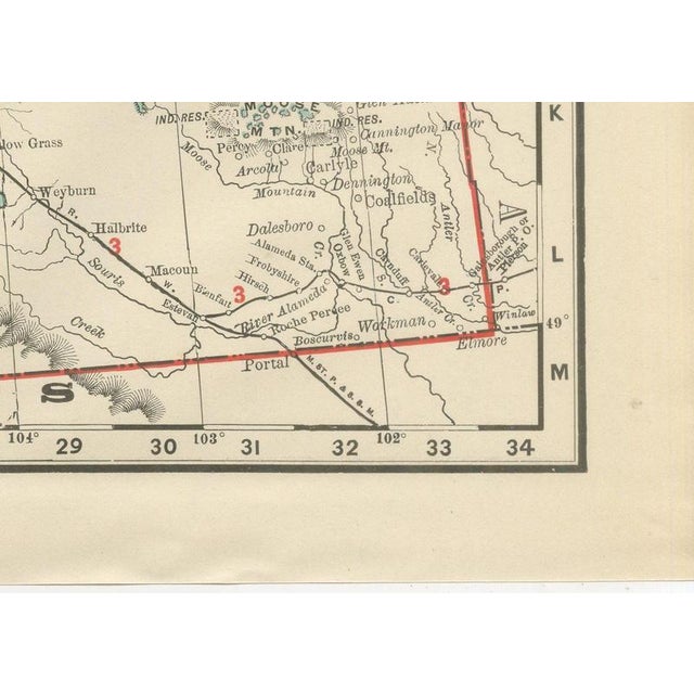 Antique Map of the North West Territories before Alberta and Saskatchewan, 1899 For Sale - Image 9 of 12