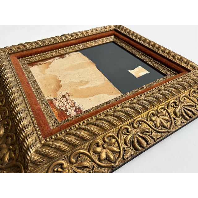 Abstract “Rodeo” Black Abstract Art in 1860's Antique Frame, Transitional Living Room Art by JTS For Sale - Image 3 of 10