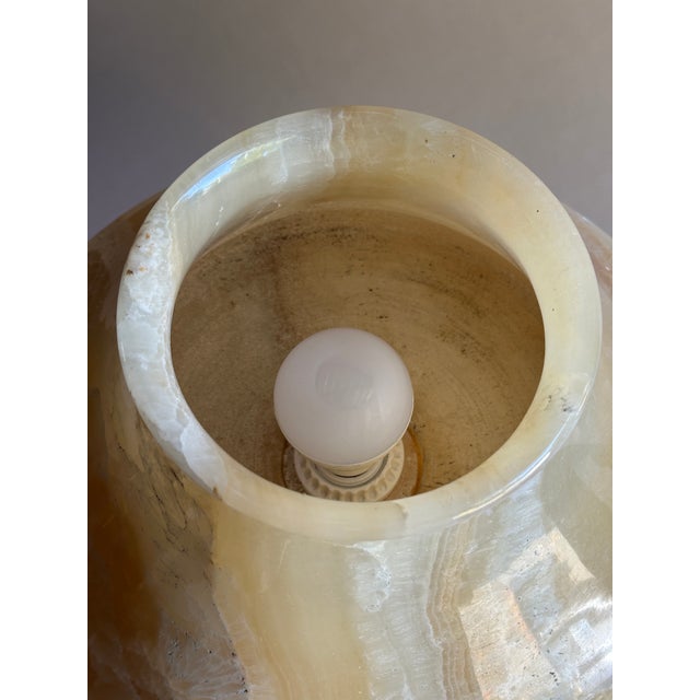 1960s Chunky Onyx Marble Table Lamp For Sale - Image 5 of 10