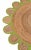 Boho Chic 4'x4' Green Round Jute Scallop Rug For Sale - Image 3 of 9