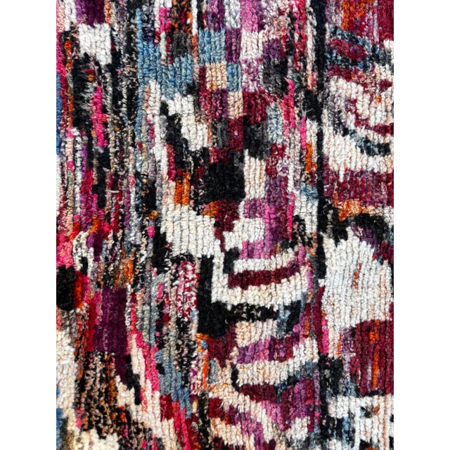 Moroccan Colorful Geometric Moroccan Wool Rug For Sale - Image 3 of 8