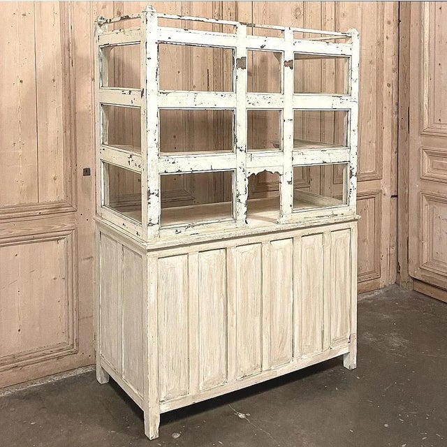 Rustic European 19th Century Painted Store Counter ~ Display Cabinet For Sale - Image 3 of 13