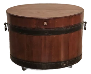 English Mahogany Oval Wine Box or Cellarette With Iron Straps, Circa 1820