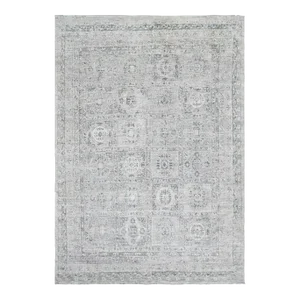 2020s Hand Knotted Wool & Cotton Oushak Rug. 09'10" X 13'10"