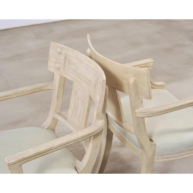 Set of Michael Taylor Neoclassical White Klismos Dining Chairs For Sale In Sacramento - Image 6 of 18