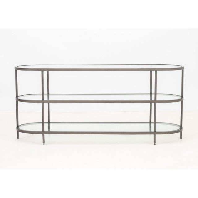 Modern Three Tier Glass Top Etagere Console For Sale - Image 4 of 6