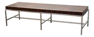 Rosewood & Chrome Mid-Century Modern Coffee Table