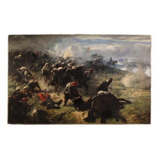 H.P., Great Battle of the 19th Century, 1880, Oil on Canvas For Sale