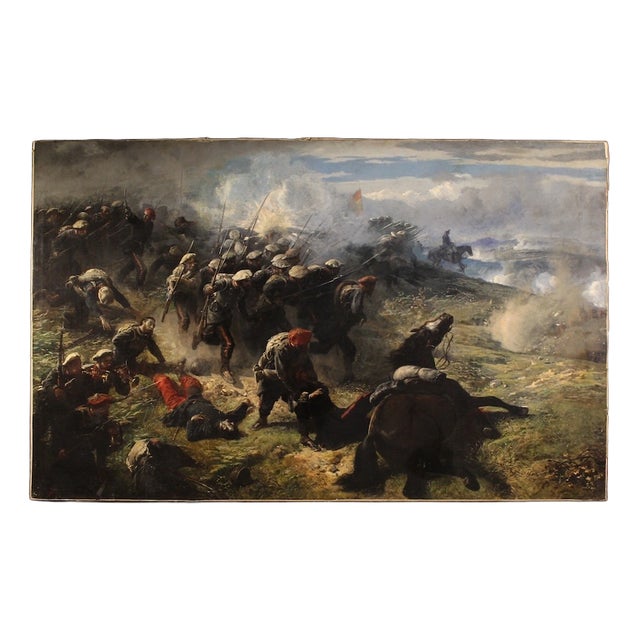 H.P., Great Battle of the 19th Century, 1880, Oil on Canvas For Sale