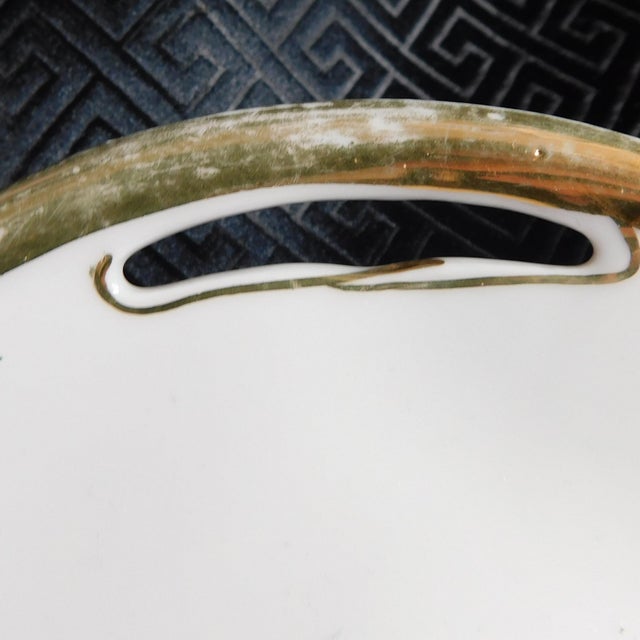 1910s Noritake Azelea Cake Plate Serving Tray With Gold Trim For Sale - Image 4 of 5