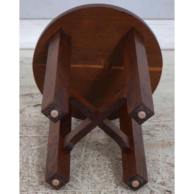 Stickley Antique Round Mission Oak Table For Sale - Image 11 of 12