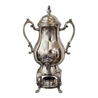 Vintage F B Rogers Silverplate Coffee Urn Samovar With Burner For Sale