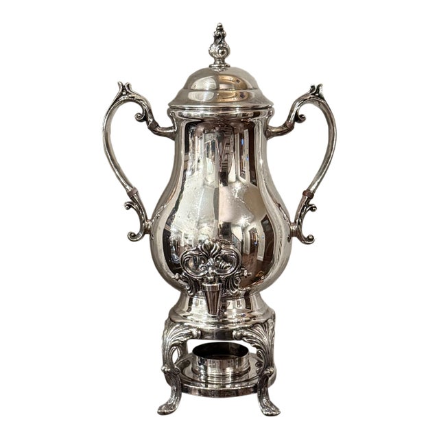 Vintage F B Rogers Silverplate Coffee Urn Samovar With Burner For Sale
