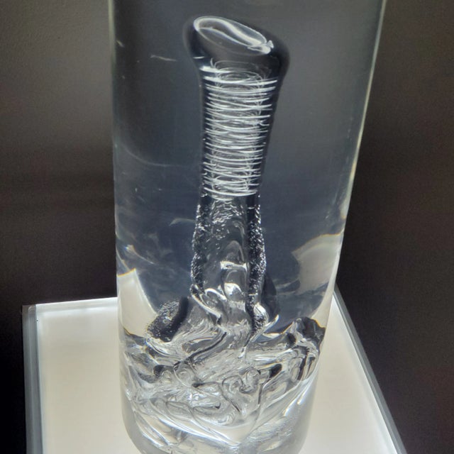 Mid 20th Century Mid Century Fractured Lucite Cylinder Sculpture For Sale - Image 5 of 7