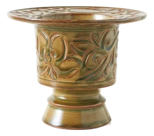 Porcelain Vessel with Fish and Wave Motifs