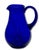 Stunning Vintage Retro Art Deco Deep Cobalt Blue Hand Blown Art Glass Pitcher - Circa Mid 20th Century For Sale - Image 17 of 18