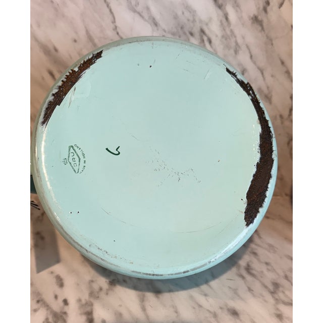 1940s 1940s Dutch Blue Floral Tea Kettle For Sale - Image 5 of 7