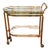 Double Sided 3 Tiered Vintage Rolling Brass/Glass Bar Cart, a Hollywood Regency Classic With Swivel Top and Secure Lock For Sale
