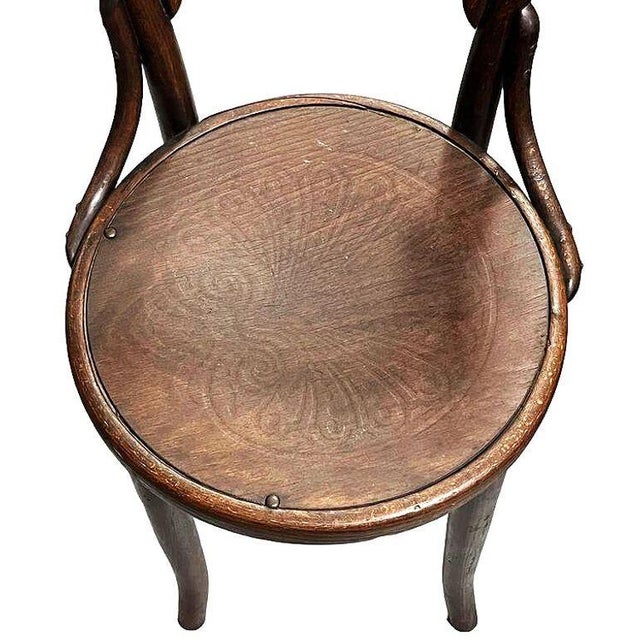 1900 - 1909 Vienna Secession Bent Oak Chair W/ Shell Seat No. 14 by Thonet For Sale - Image 5 of 7