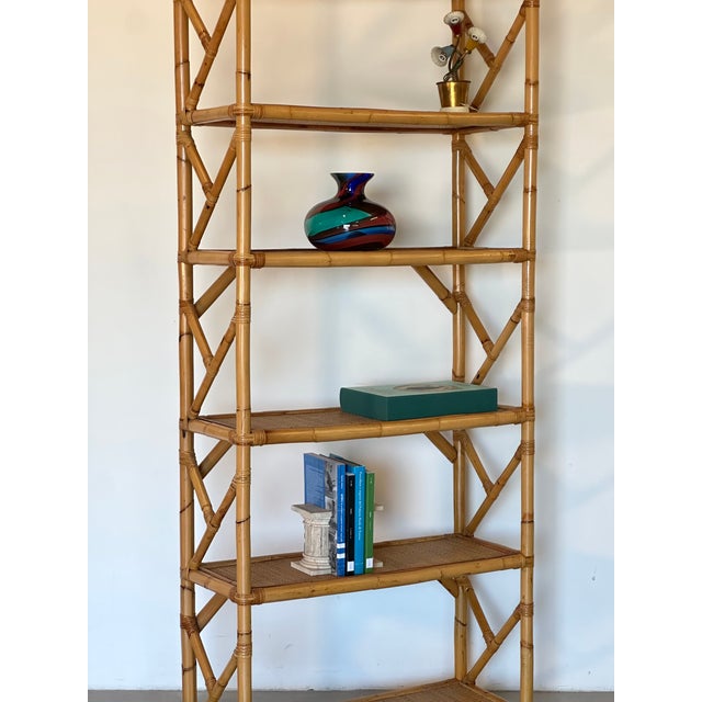 1970s Wicker and Bamboo Bookcase, 1970s For Sale - Image 5 of 11