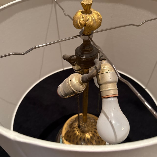 Ceramic Chinese 18th Century Chinese Porcelain Lamp Mounted in Gilded Bronze. Impeccable Condition For Sale - Image 7 of 7