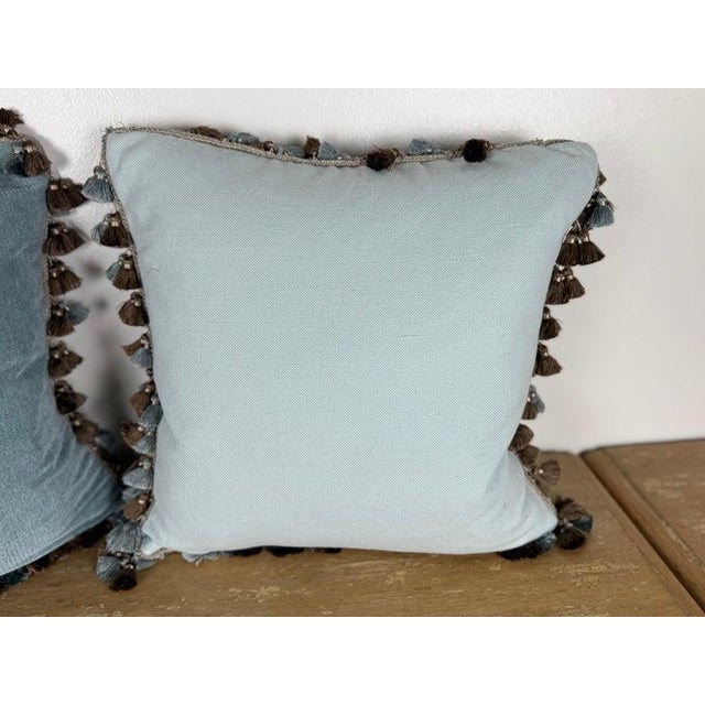 Pair of Custom Velvet Appliqué Pillows by Melissa Levinson For Sale In Los Angeles - Image 6 of 6