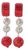 Richard Kerr Red and White Jeweled Clip Earrings For Sale
