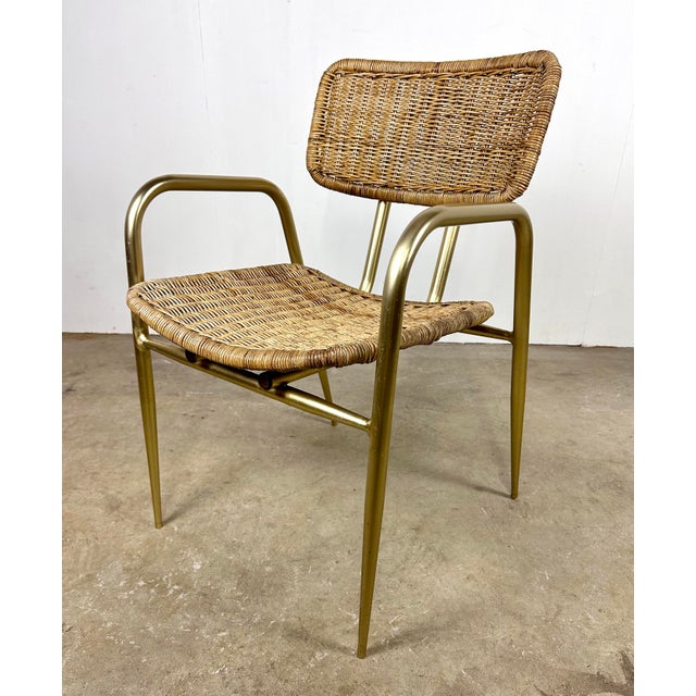 Mid Century Modern Gilbert Rohde Style Troy Sunshade Rattan and