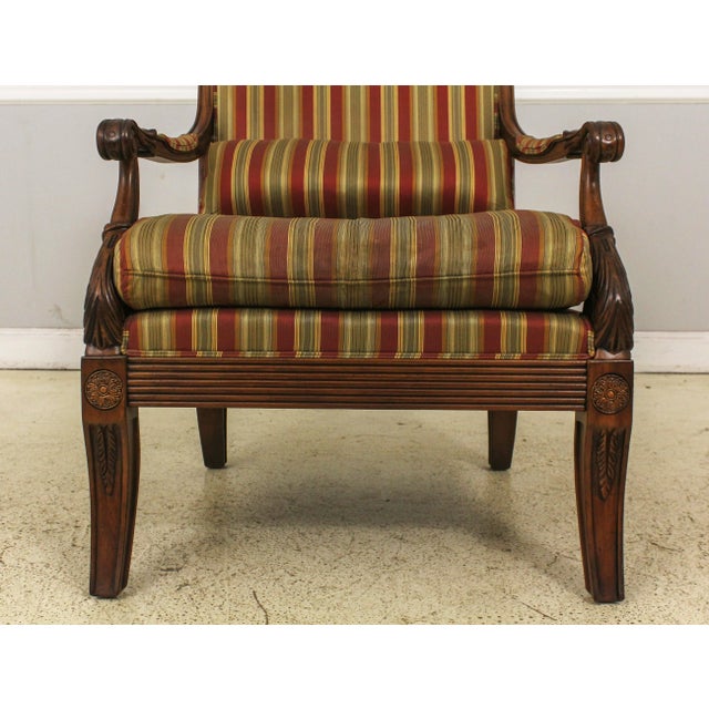 Pair Ethan Allen Regency Style Upholstered Bergere Chairs Chairish