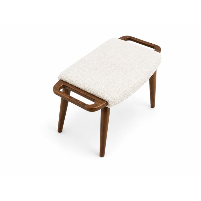 Mid-Century Modern Mid Century Modern Walnut Stool in Manner of Hans J. Wegner Papa Bear Stool For Sale - Image 3 of 4