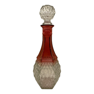 Early 20th Century Indiana Glass Company Attributed Ruby Cut Glass Decanter