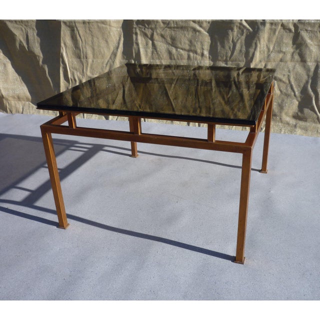 Modern Vintage Smoked Glass Side Table, 1980s For Sale - Image 3 of 7
