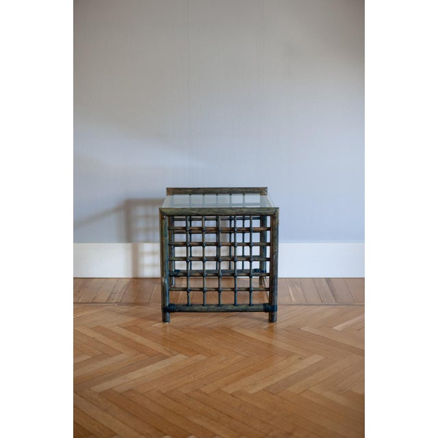 Vintage Nesting Tables in Bamboo with Glass Top from Gallotti & Radice, 1970, Set of 3 For Sale - Image 12 of 15