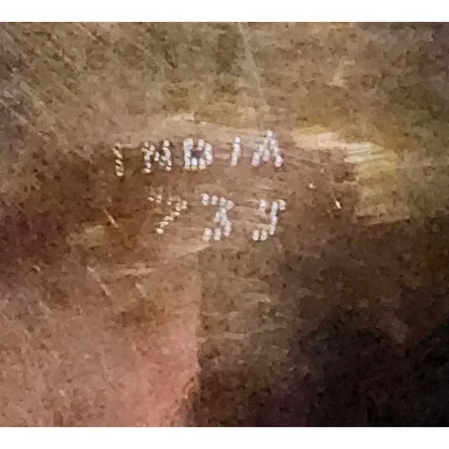 Brass Indian Vintage Solid Bronze Finely Engraved Round Serving Tray For Sale - Image 8 of 10