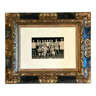 Vintage Ornate Wood Frame With Harvard Yacht Club Team Photo For Sale