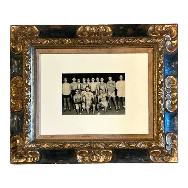 Vintage Ornate Wood Frame With Harvard Yacht Club Team Photo For Sale