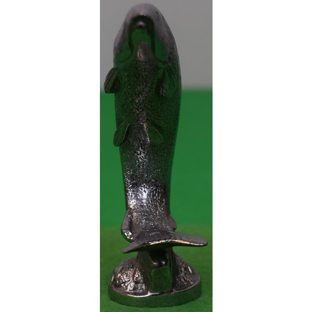 Traditional Late 20th Century Lejeune Chrome Leaping Salmon Car Mascot For Sale - Image 3 of 4