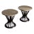 1950s Edward Wormley for Dunbar Sheaf of Wheat Tables, Travertine and Ash, a Pair For Sale