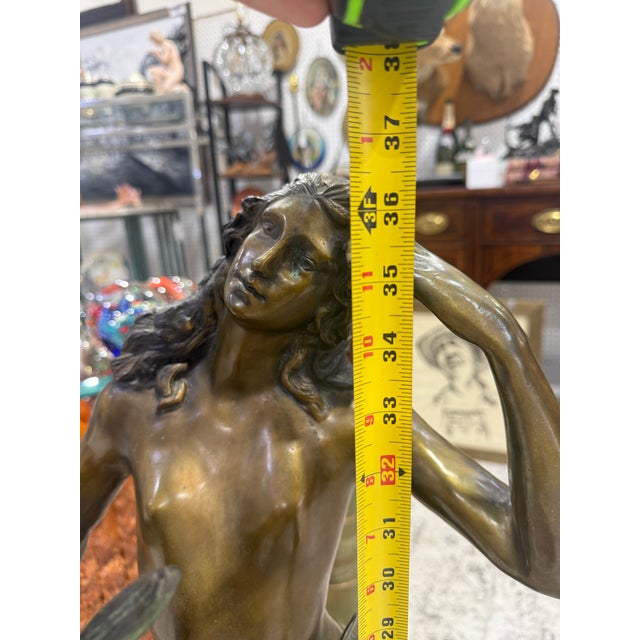 Bronze Auguste Moreau's "Summer Dreams" 36in Moreau Sculpture Signed For Sale - Image 12 of 12