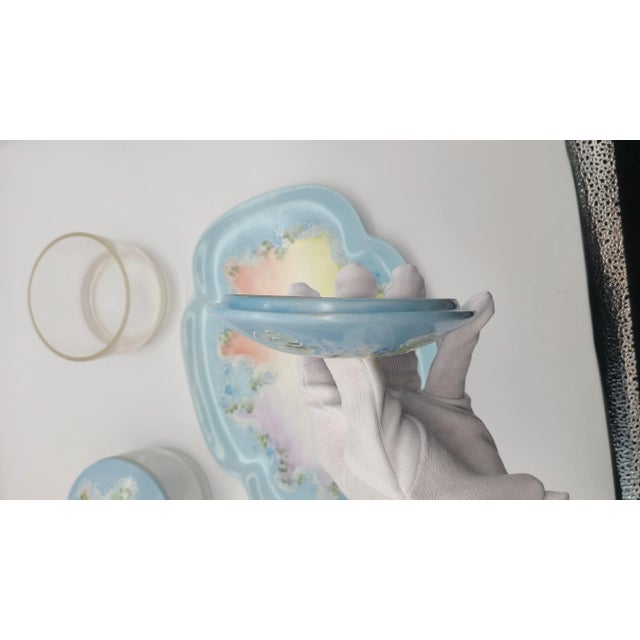 Victorian Antique Hand Painted Vanity Set, Haviland, France - 3 Pieces Set For Sale - Image 3 of 13