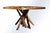 "Tarsia TT1" table. A circular table inlaid with various woods and a hand-carved cherry base. The table is handcrafted...