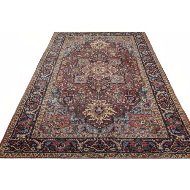 Antique Hand-Knotted Heriz Rug , 1890s For Sale - Image 13 of 13