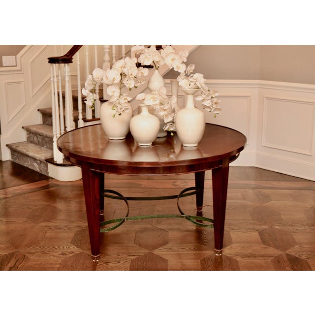 Italian Round Mahogany 1930s Italian Center Hall Table For Sale - Image 3 of 11